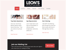 Tablet Screenshot of leonsstylesalons.com